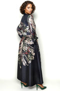 A95112 ABSTRACT SPLASH MAXI DRESS (GRN, BLK)