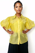 T2552 PUFF SLEEVE FLOWER TOP
