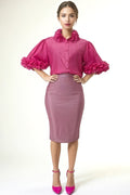 BL002 LUREX BANDAGE SKIRT (WHT , PINK)