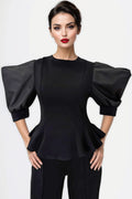 CH0100 PUFF SLEEVE STRETCH TOP