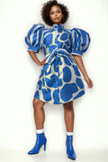 A94065 PRINTED MIDI DRESS (RED, BLK, BLUE)