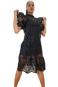 W8385 LACE DRESS (WHT, BLK) (S, M)