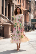 N2569 CRINKLED FLORAL DRESS