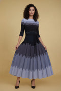N2570 OMBRE WAVE CRINKLE DRESS