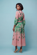 N2572 FLORAL PRINT CRINKLED DRESS