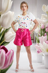 S279 TROUSER SHORTS (PINK, BLK)