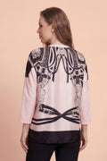 S3126 CHAIN PRINT OVERSIZED TOP (WHT, PINK)