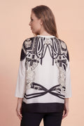 S3126 CHAIN PRINT OVERSIZED TOP (WHT, PINK)