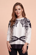 S3126 CHAIN PRINT OVERSIZED TOP (WHT, PINK)