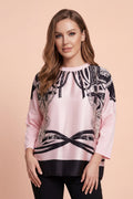 S3126 CHAIN PRINT OVERSIZED TOP (WHT, PINK)
