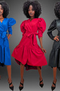 T2324 DRESS (RED, BLK, BLUE)