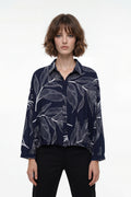 T30006 BOTANICAL PRINT HI- LO DRAWSTRING TOP