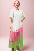 T14635 DRESS (WHT, BLK)