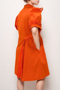 T81122D DRESS (WHT, ORANGE, BLUE)