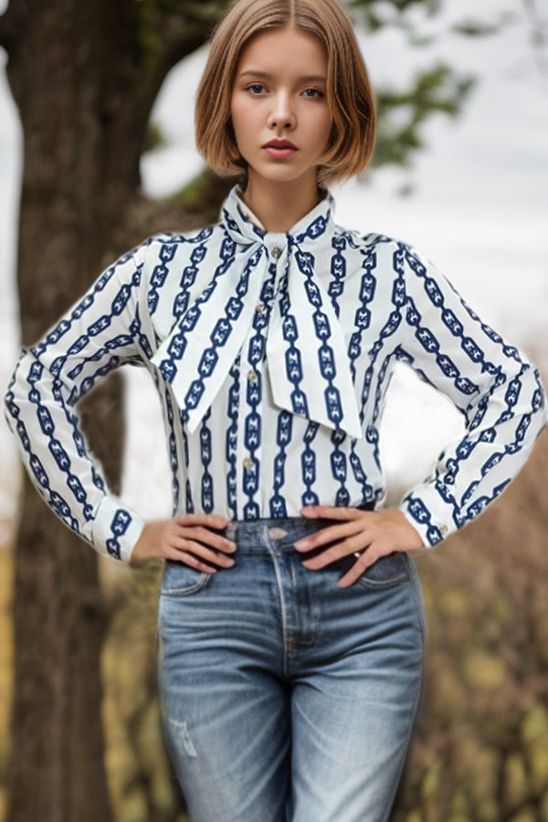 S298 CHAIN TIE NECK TOP