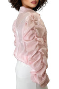 S3032 SHEER SCRUNCHED SLEEVE TOP (ONLY XXXL)
