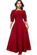 C1990 FLARED MAXI DRESS (RED, BLUE)