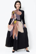 N24105 FLORAL PLEATED SKIRT