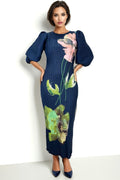 N24100 CRINKLED FLORAL DRESS (XXL ONLY)