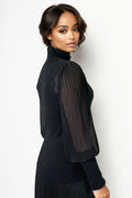 FZ0002 PLEATED SLEEVE SWEATER