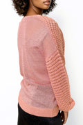 5177 KNIT V NECK SWEATER (PEACH, BLK)