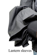W5935 LANTERN SLEEVE TOP (BLK, WHT)