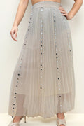 C1940 TULLE SEQUIN SKIRT (BEIGE, WHT)
