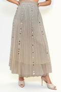 C1940 TULLE SEQUIN SKIRT (BEIGE, WHT)