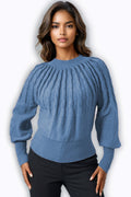 LS65072 CREW NECK SWEATER (LILAC, BLUE)