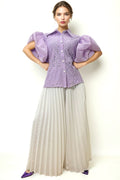 S3091 PUFF SLEEVE LACE TOP (LILAC, BLUE)