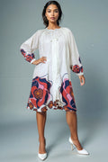 W59561 DRAWSTRING NECKLINE DRESS