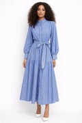GF1750 STUDDED STRIPED MAXI DRESS
