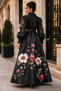 T260046 MIDNIGHT GARDEN MIKADO MAXI DRESS