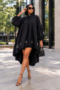 S8633 DRESS (BLK, LIME)