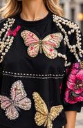 H6812 EMBELLISHED BUTTERFLY GARDEN TOP