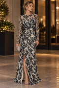 X8102 ROUGED LACE MAXI DRESS