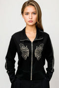 CH0019 BUTTERFLY JACKET TOP (WHT, BLK)