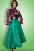 CH0049 A-LINE MAXI SKIRT (BLK, WHT, GRN)
