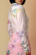 X7756 FLORAL BAND COLLAR TOP