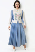 X7539 SKIRT (BLK, LIGHT BLUE, PINK)