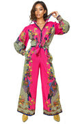 X7876A PEACOCK PRINT PANT SET