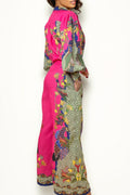 X7876A PEACOCK PRINT PANT SET