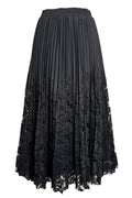 X7801 PLEATED LACE SKIRT (BLK/IVORY, IVORY, BLK)