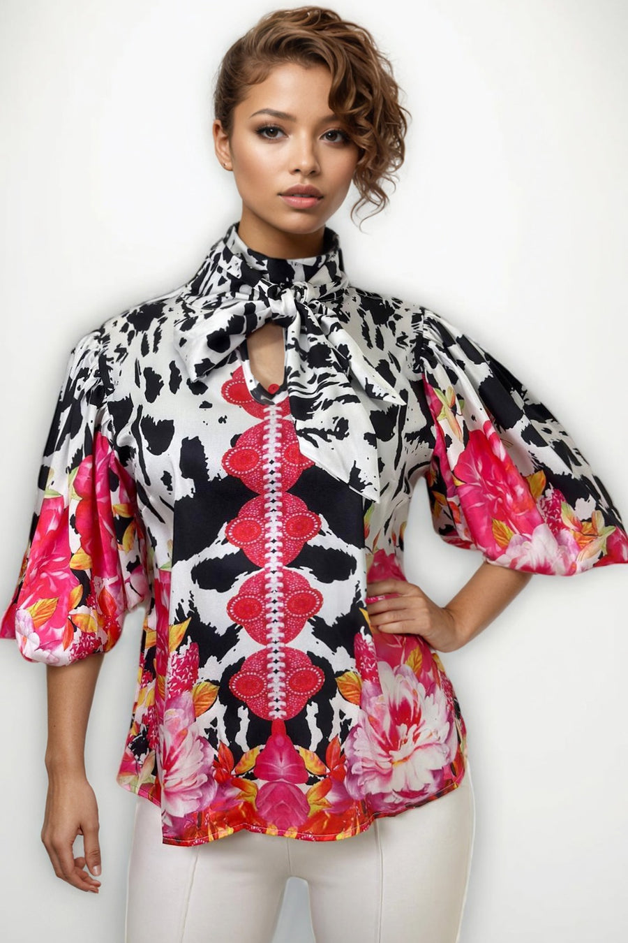 A90098 FLORAL PRINT TOP