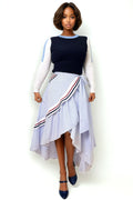 833 STRIPED WRAP SKIRT (XL, XXL)