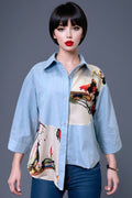 T8335 ASYMMETRICAL BUTTONED TOP
