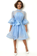 X7921 SKATER DRESS (BLUE, BURG)