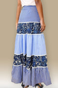X7792 TIERED STRIPED SKIRT