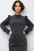 A90099 SCRUNCHED SLEEVE TOP