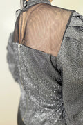 C11247 STAND COLLOR SEQUIN TOP